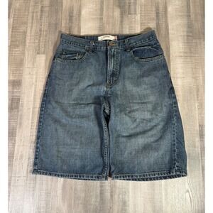 Y2K Levis 569 Loose Fit Denim Shorts Mens 32 Baggy Dark Wash Blue Jean Skate